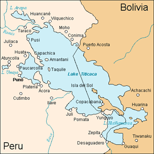Mapa jezera Titicaca